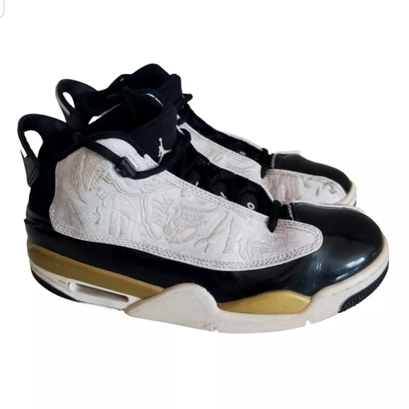 EUC Nike Air Jordan DUB Zero Black/White-Metallic Gold 311047-005 Size 7Y - Picture 4 of 12